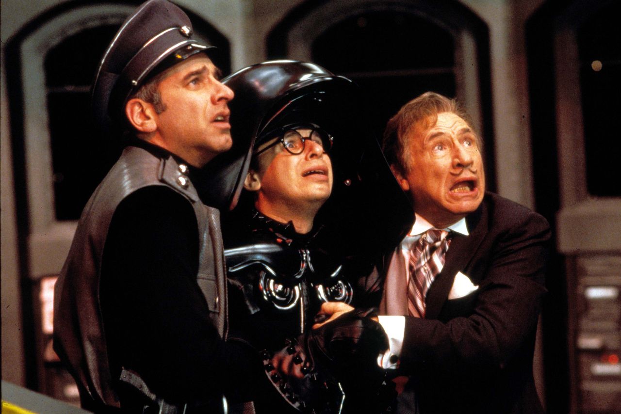 George Wyner, Rick Moranis, Mel Brooks in Spaceballs George Wyner, Rick Moranis, and Mel Brooks in Spaceballs.Credit: Moviestore/Shutterstock
