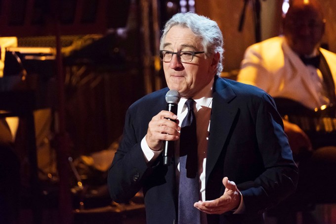 Robert De Niro speaking in a mic