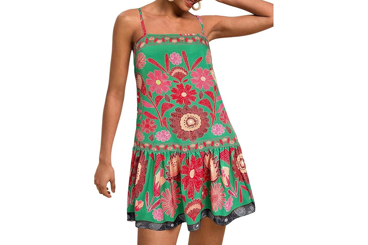 RoseSeek Women's Floral Boho Flowy Mini Cami Dress Credit: Amazon