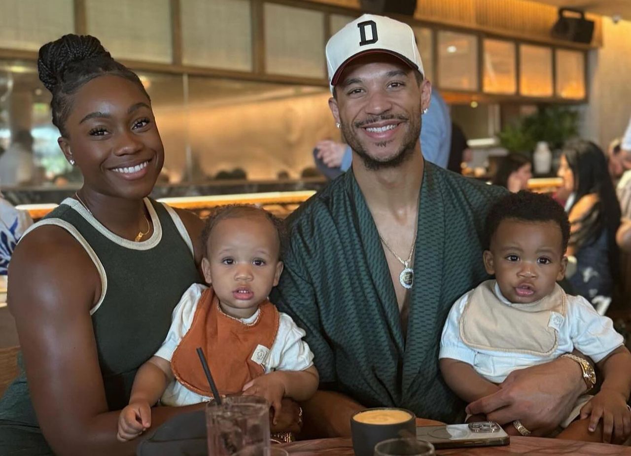Shanon Hart and Josh Hart with their kids Haze Dana and Hendrix Aaron Shannon Hart and Josh Hart with their kids Haze Dana and Hendrix Aaron.Credit: Josh Hart/Instagram