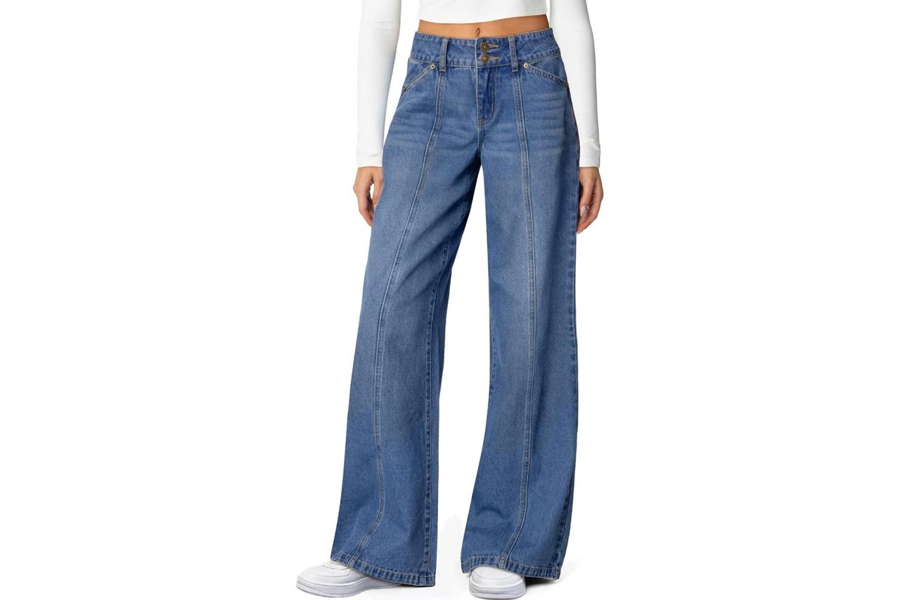 Sidefeel Womens Wide Leg Jeans High Waisted Stretchy Straight Leg Credit: Amazon