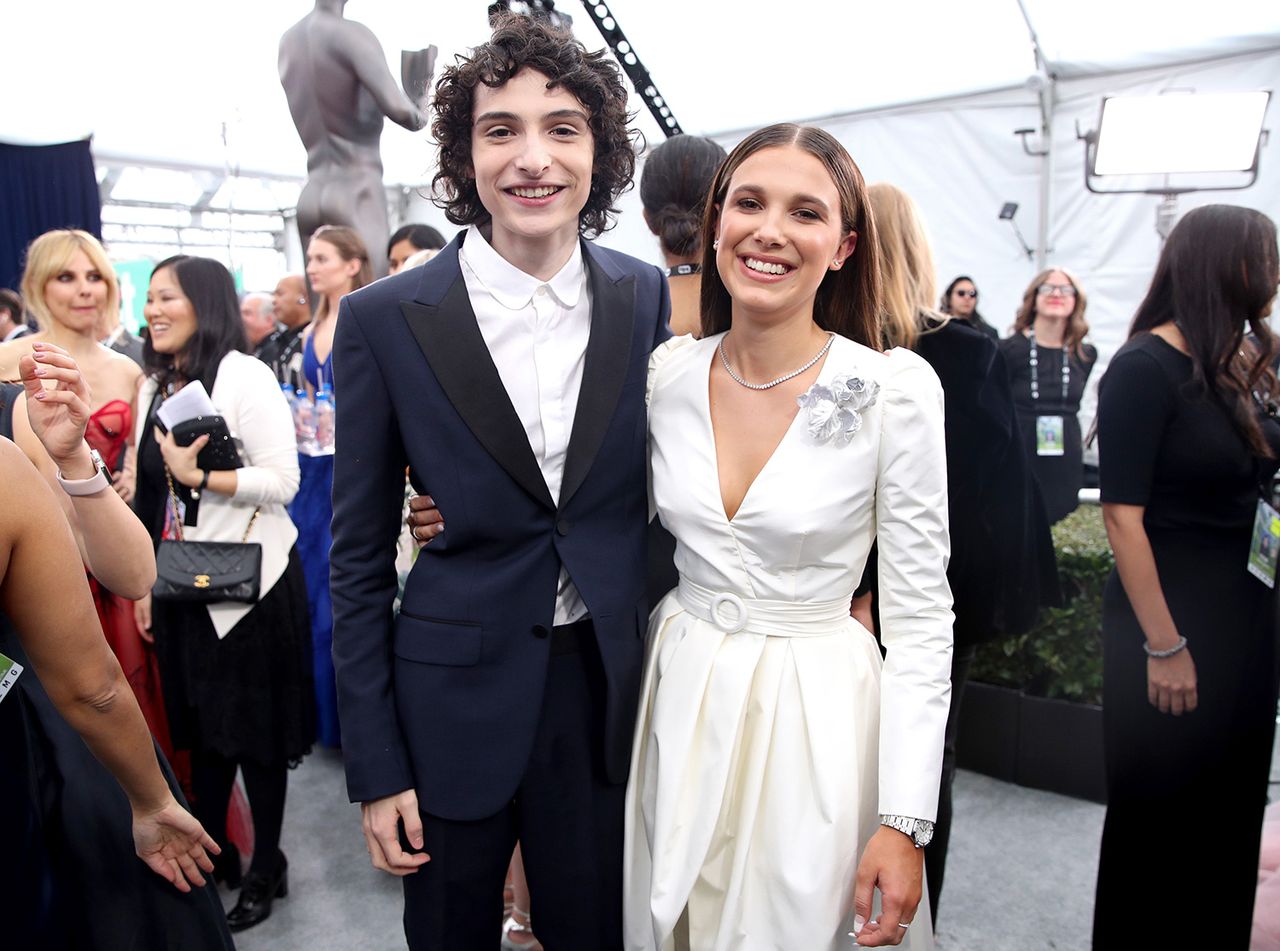 Finn Wolfhard and Millie Bobby Brown attend the 26th annual Screen Actors Guild Awards at the Shrine Auditorium in L.A. on Jan. 19, 2020Credit: Rich Fury/Getty
