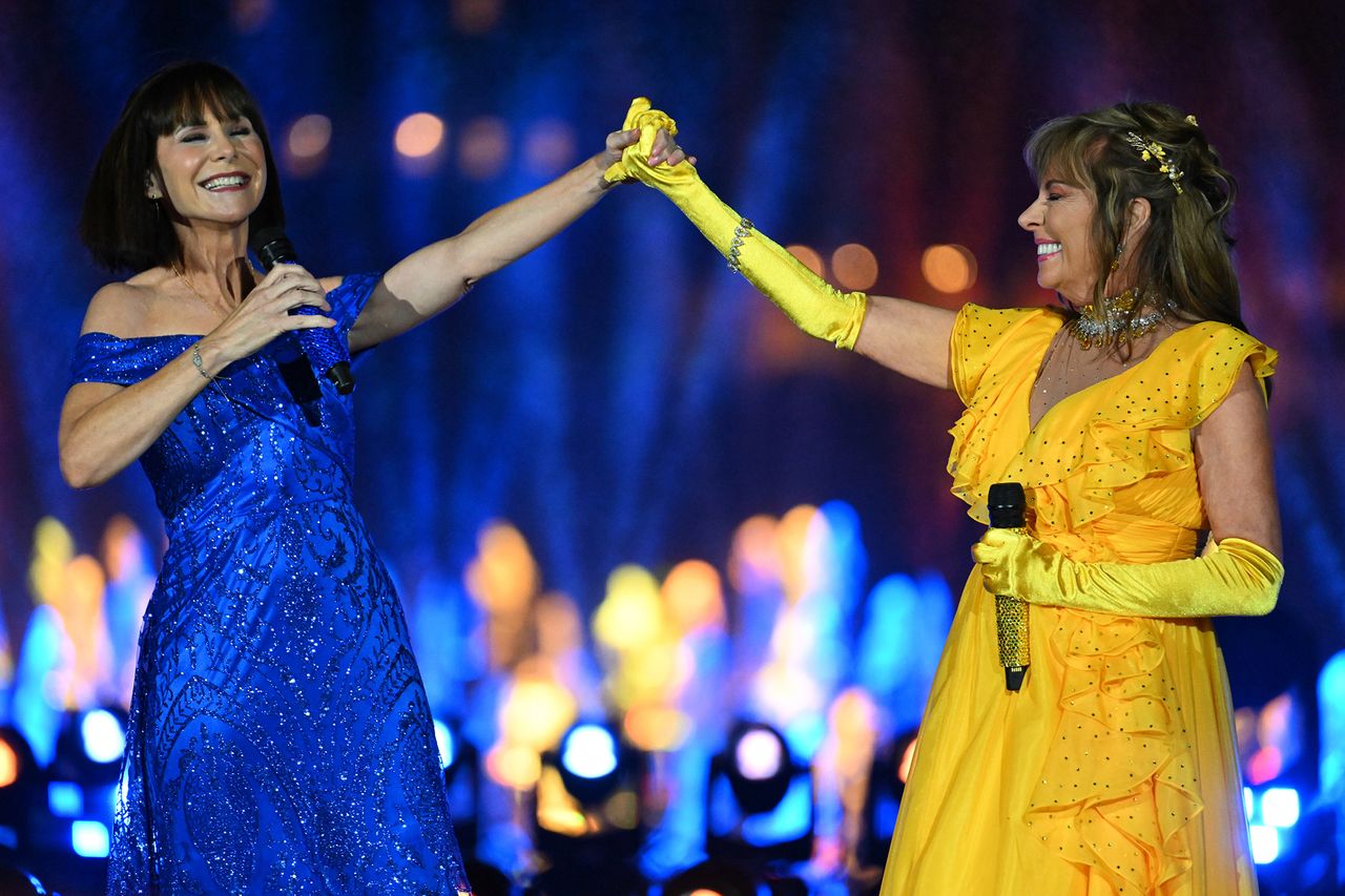Susan Egan (left) and Paige O’Hara (right) during the Disney Princess: The Ultimate Concert Celebration event in August 2026.Credit: Jeff Gritchen/Getty