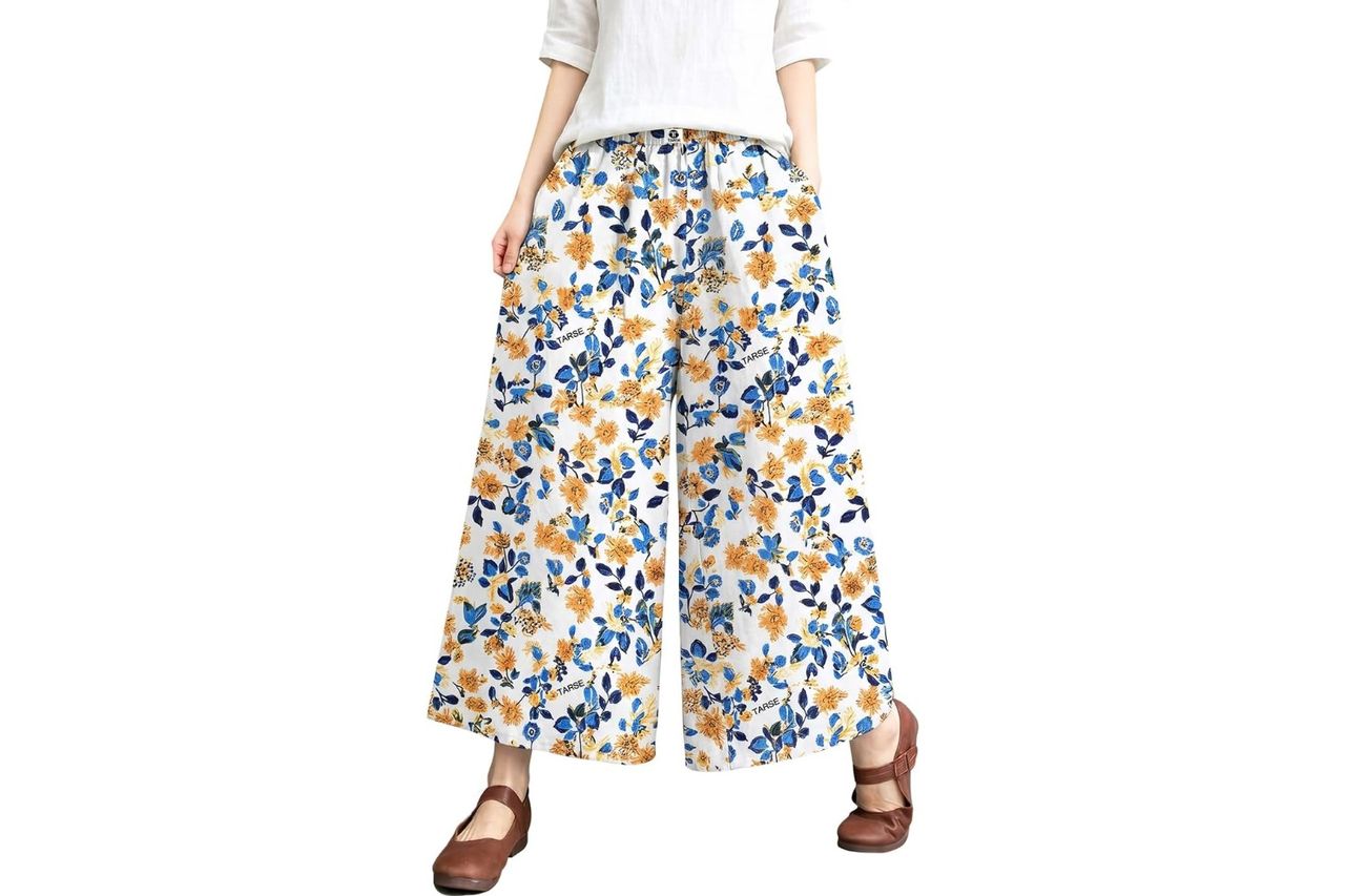 TARSE Wide Leg Linen Capri Pants Credit: Amazon