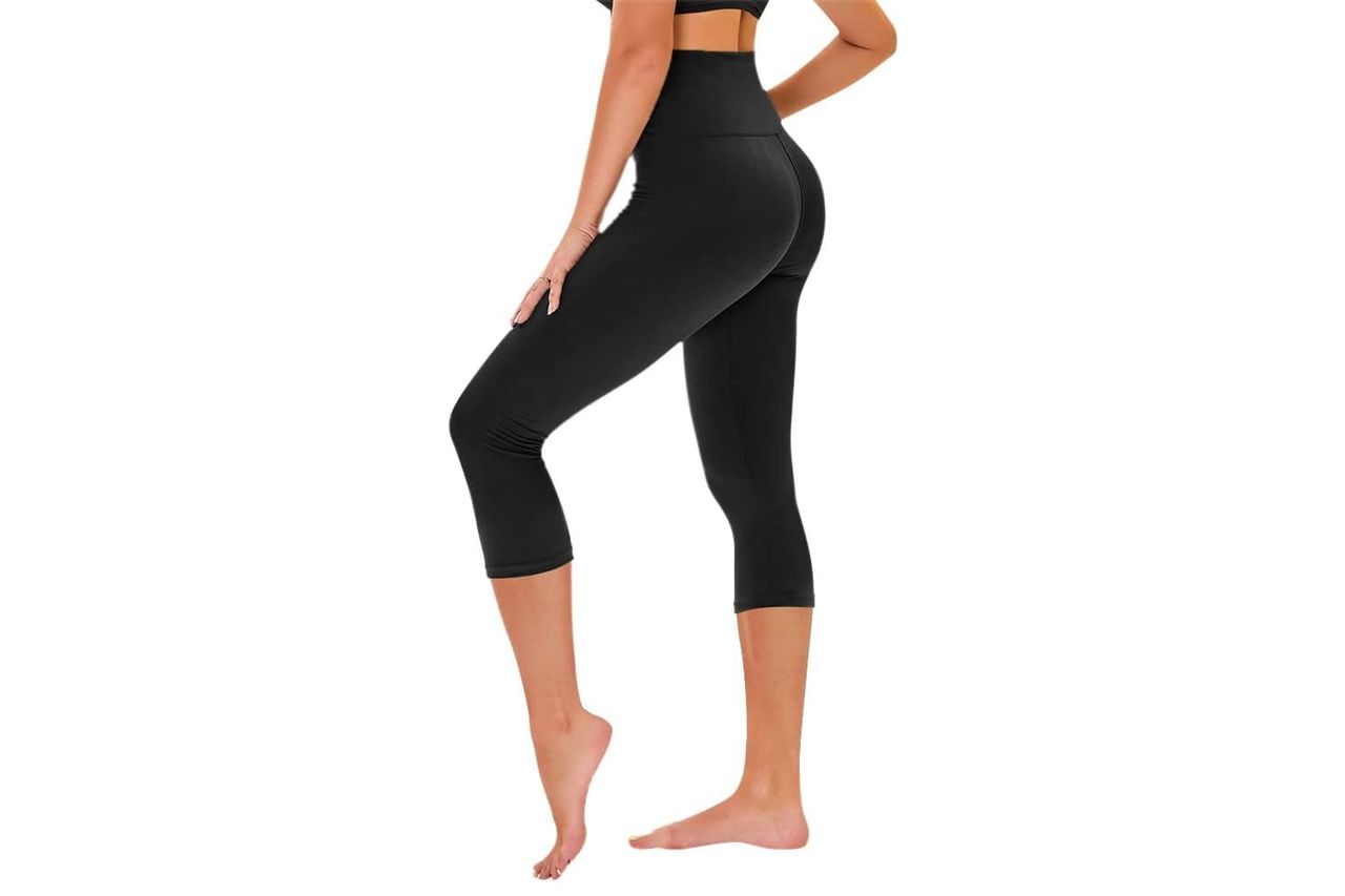 TNNZEET Capri Leggings for Women - Tummy Control Black Leggings with Pockets High Waisted Yoga Pants Workout Cycling Leggings Credit: Amazon