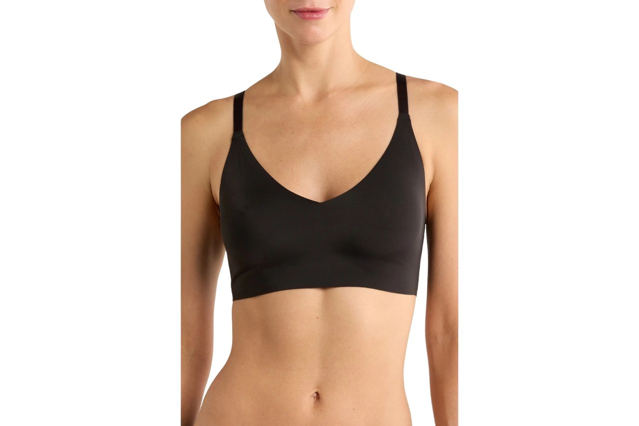 A person wearing a black bra from the brand TrueCo Credit: Nordstrom