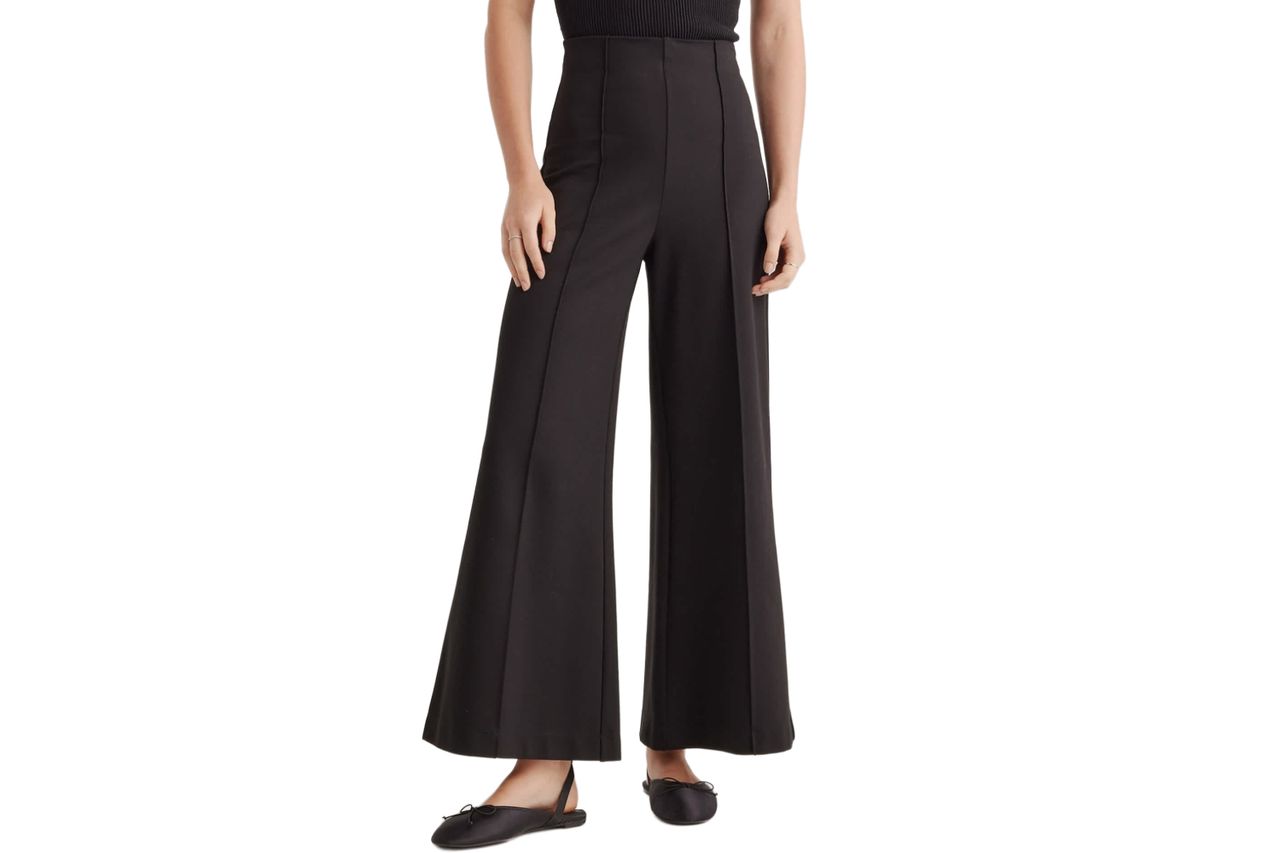 Ultra-Stretch Ponte Super Wide Leg Ankle Pants Credit: Quince
