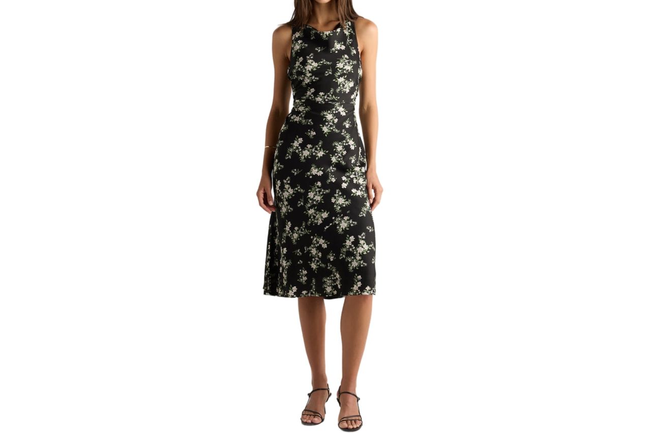 Washable Stretch Silk High Neck Midi Dress Credit: Quince