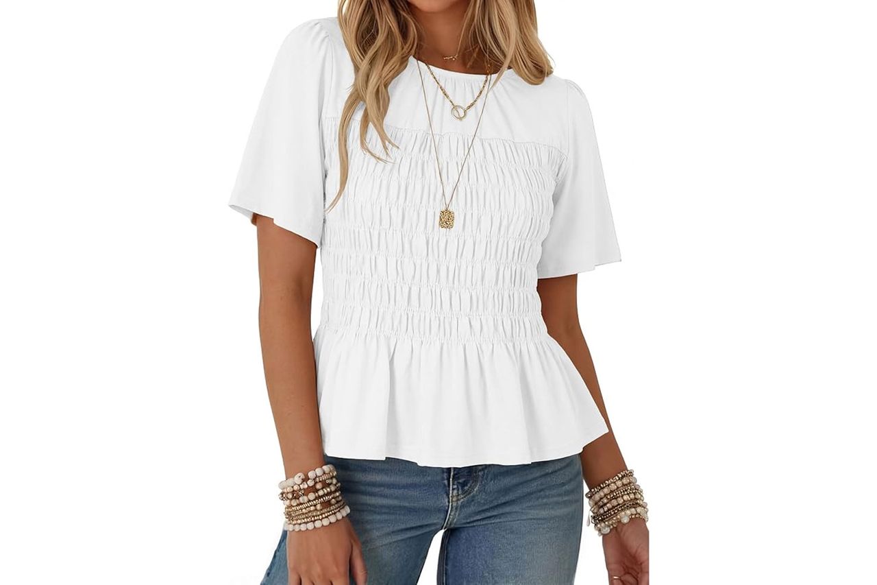 Amazon Watashi Smocked Peplum Top Credit: Amazon