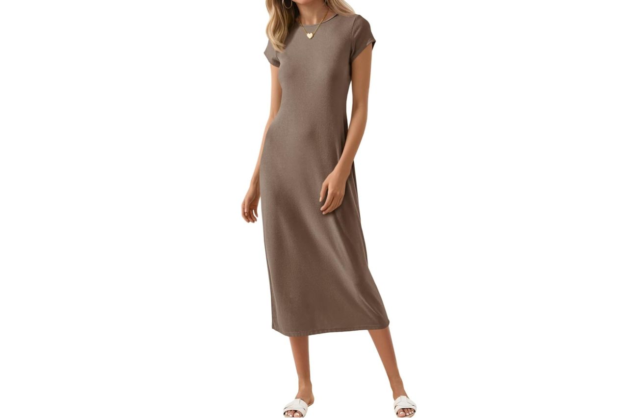Wenrine Women's Short Sleeve T-Shirt Dress Summer Casual Long Midi Dresses Credit: Amazon