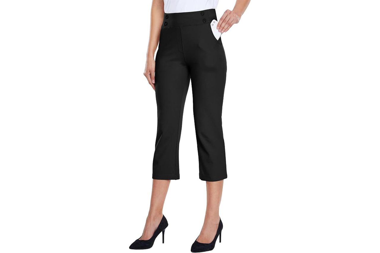 Willit Women's Capri Pants Dress Yoga Capri Stretch Business Work Casual Capris Straight Leg Office Pants 21 Credit: Amazon