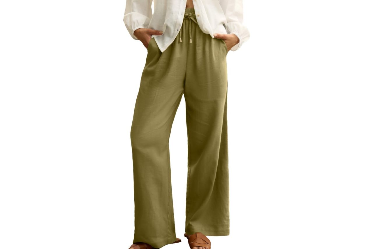 womens linen pants with pockets high waisted Credit: Amazon