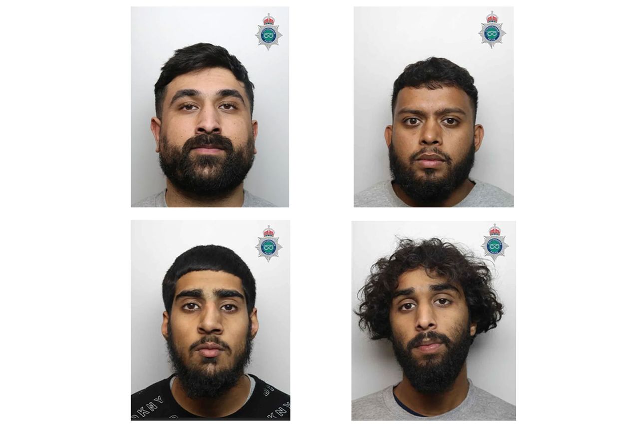 The mugshots of Bilal Ahmed (top left), Muhammad Sufyaan‑Shah (top right), Tayyeb Majeed (bottom left) and Riyadh Iqbal (bottom right)Credit: Staffordshire Police