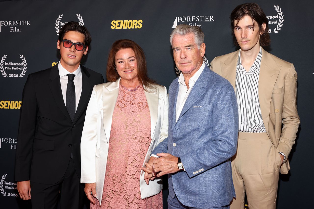 Paris Brosnan, Keely Shaye Smith, Pierce Brosnan and Dylan Brosnan Paris Brosnan, Keely Shaye Smith, Pierce Brosnan and Dylan Brosnan.Credit: Victoria Sirakova/Getty