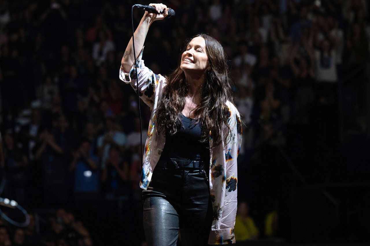 Alanis Morrisette performs live on stage at The O2 Arena on July 27, 2025 in London, England. Alanis Morrisette in July 2025 in LondonCredit: Samir Hussein/WireImage