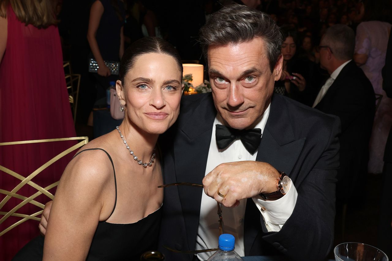 Amanda Peet and Jon HammCredit: Todd Williamson/NBC via Getty
