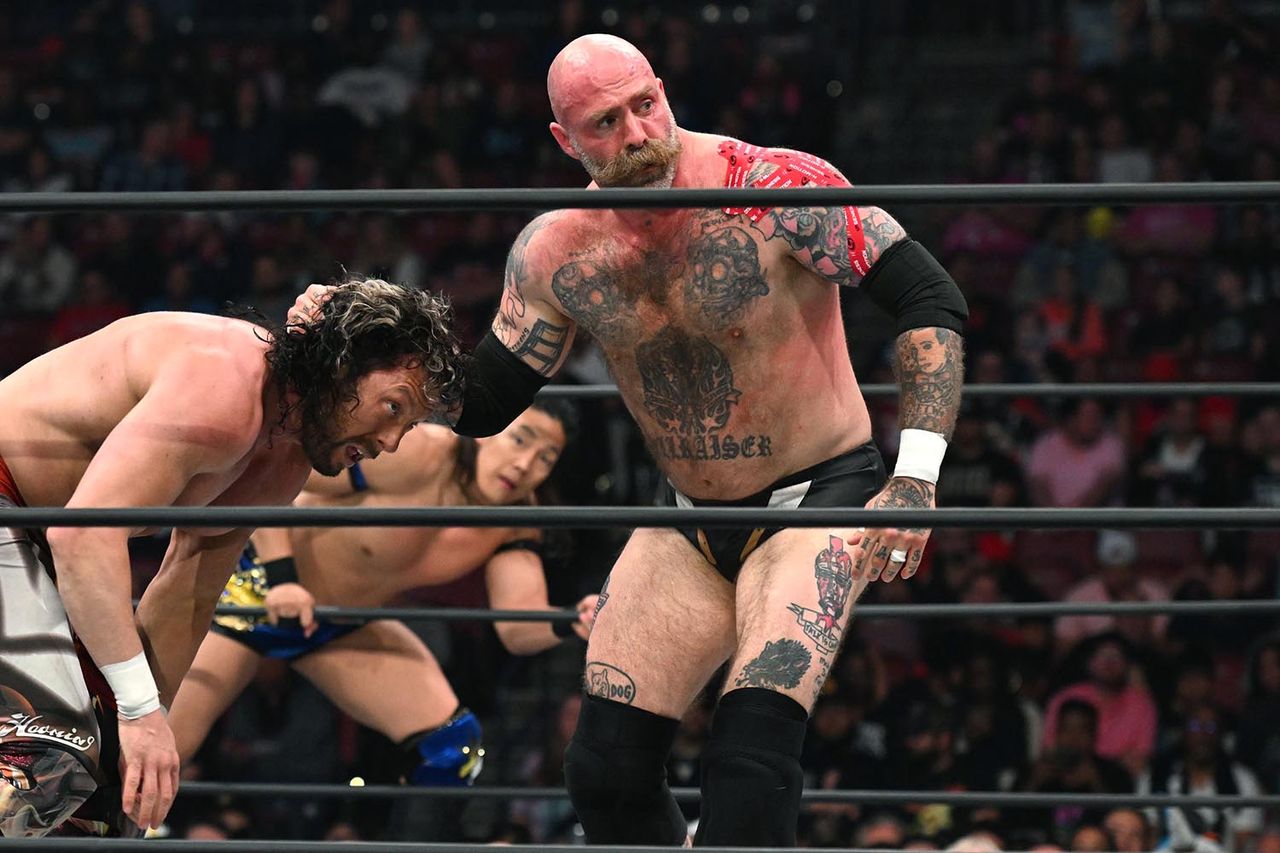 The Butcher Vs Konosuke Takeshita during The AEW Wrestling Dynamite at The FLA Live Arena, Sunrise, Florida, April 27, 2023. The Butcher vs. Konosuke Takeshita during the AEW Wrestling Dynamite in Florida on April 27, 2023Credit: Larry Marano/Shutterstock