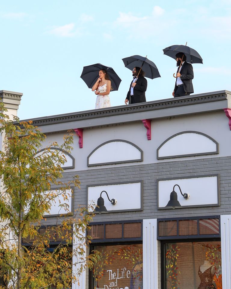 Destination Stars Hollow in Brighton, MI Fans recreate the Life and Death Brigade scene from ‘Gilmore Girls’ at Destination Starz HollowCredit: Emily Watson