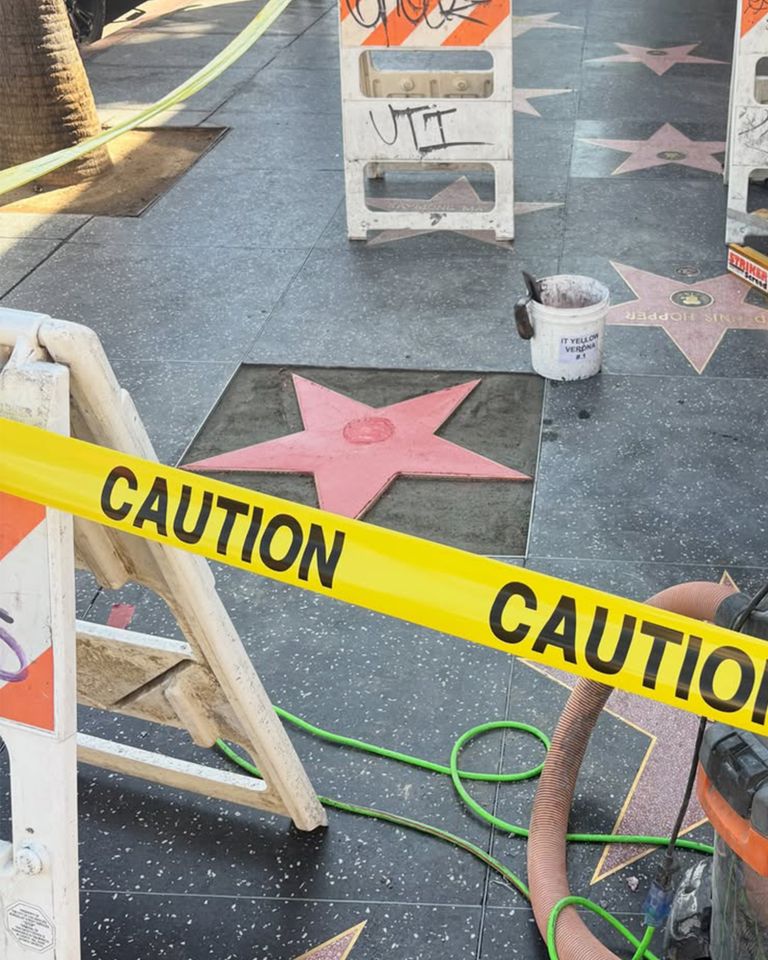 Repairs and restoration on Dolly Parton's star on the Hollywood Walk of Fame Repairs and restoration on Dolly Parton’s star on the Hollywood Walk of FameCredit: Hollywood Historic Trust/Instagram