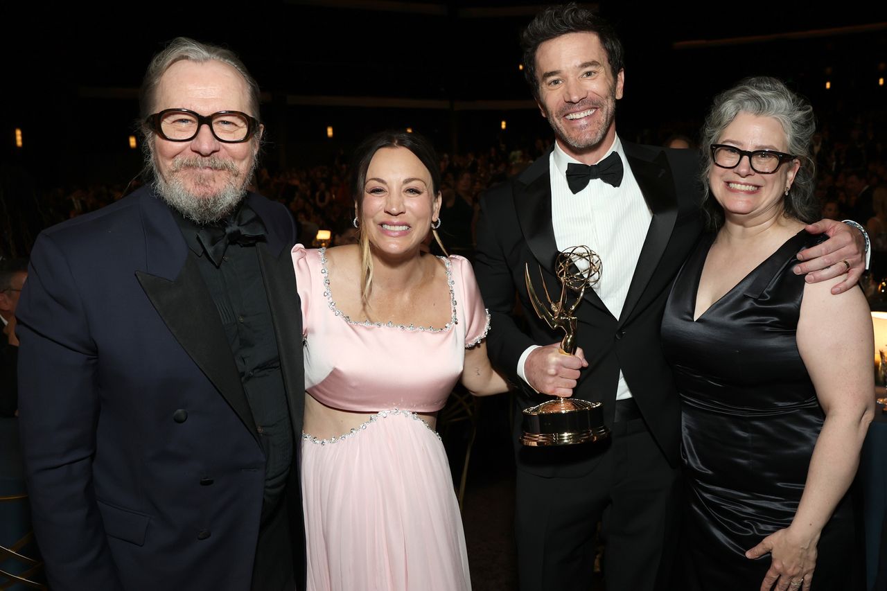 Gary Oldman, Kaley Cuoco, Tom Pelphrey and Gisele SchmidtCredit: Todd Williamson/NBC via Getty