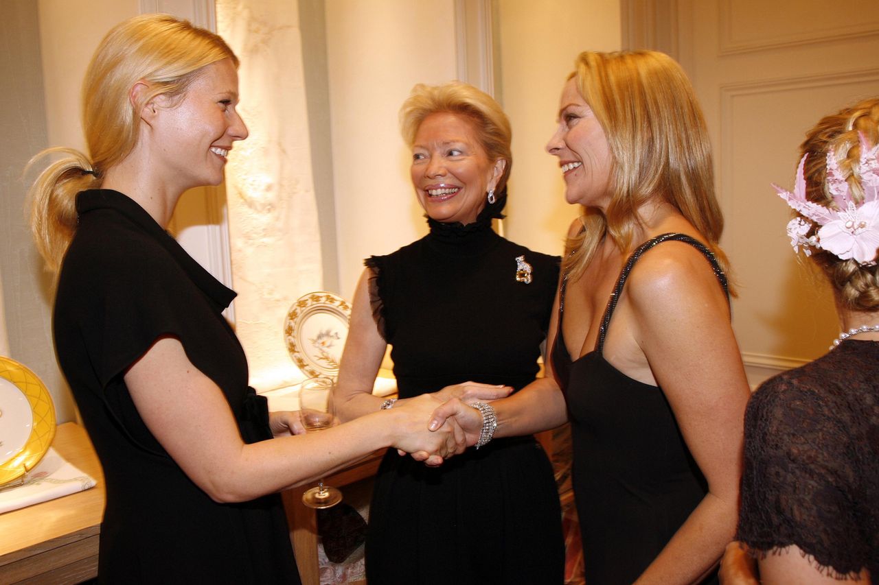 Gwyneth Paltrow, Carl Joan and Kim Cattrall attend the Paris Fashion Week party at the Porthault shop on Avenue Montaigne on October 5, 2006 in Paris, France. Gwyneth Paltrow, Carl Joan and Kim CattrallCredit: Michel Dufour/WireImage