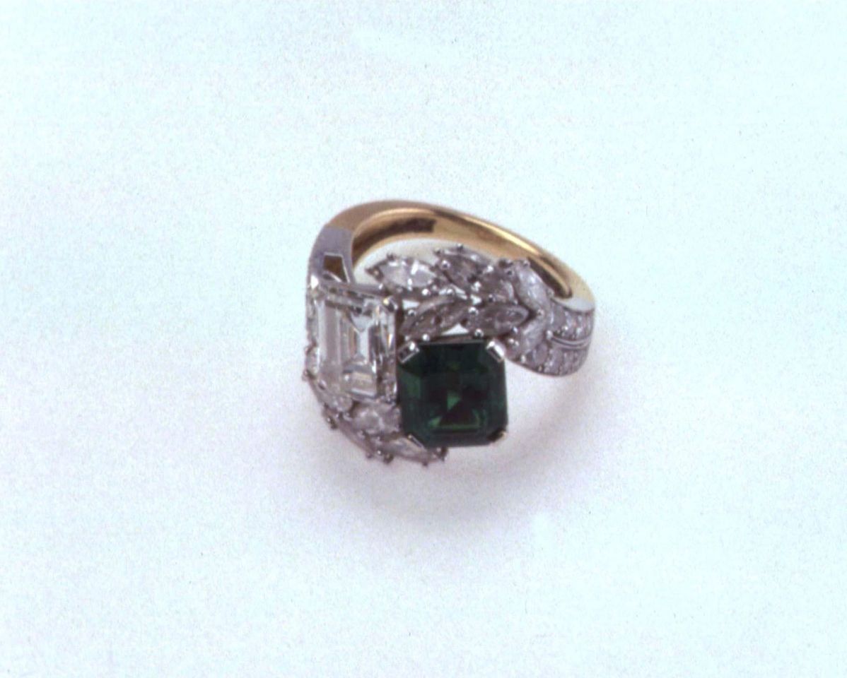 Jacqueline Kennedy’s engagement ring from John F. Kennedy at the Jacqueline Kennedy Onassis Exhibition in Boston 1997.Credit: Shutterstock