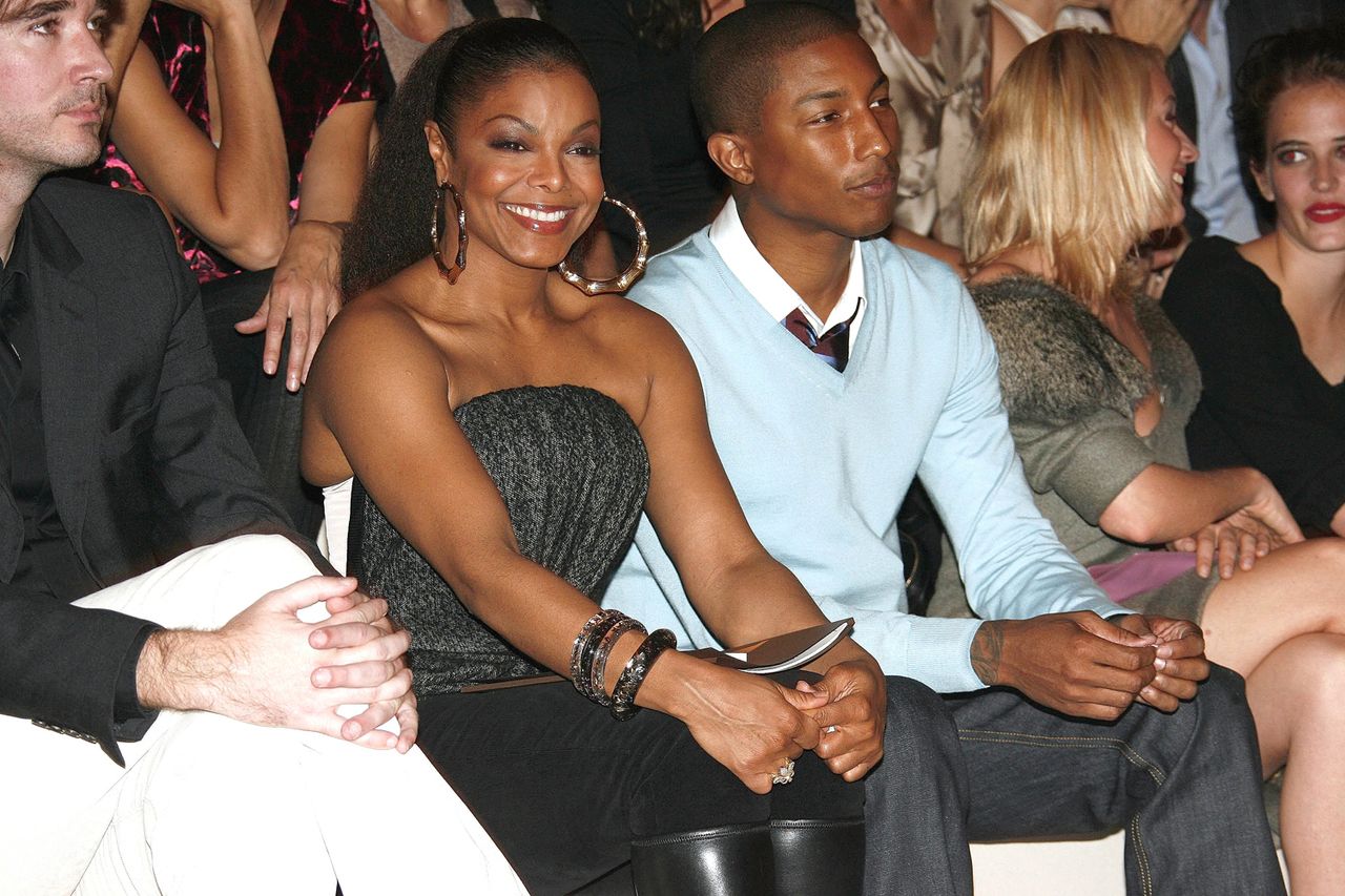 Janet Jackson and Pharrell Williams attend the Louis Vuitton Fashion Show, as part of Paris Fashion Week Spring/Summer 2007 on October 8, 2006 in Paris, France. Janet Jackson and Pharrell WilliamsCredit: Michel Dufour/WireImage