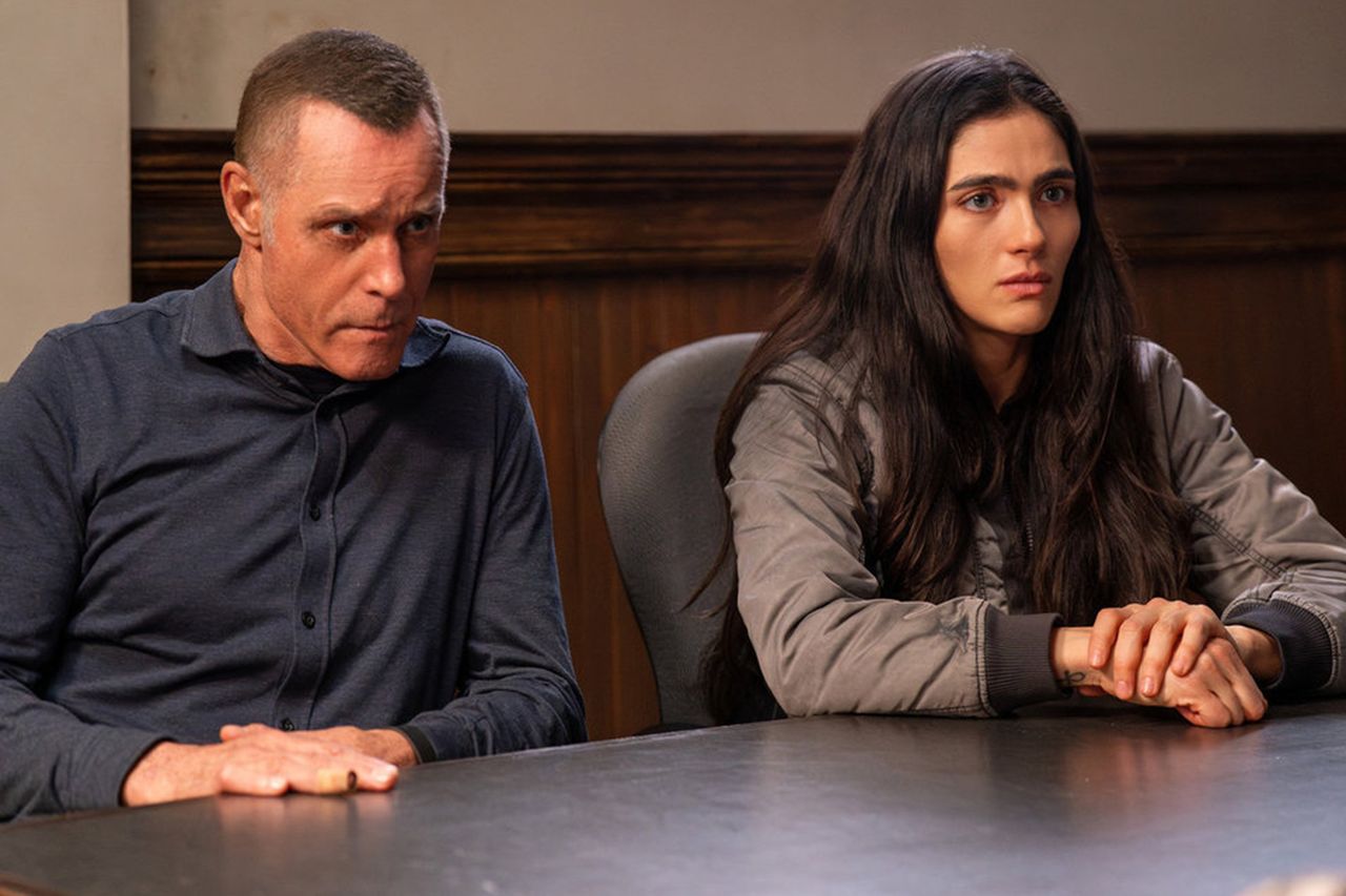 Jason Beghe and Arienne Mandi on ‘Chicago P.D.’Credit: Elizabeth Sisson/NBC