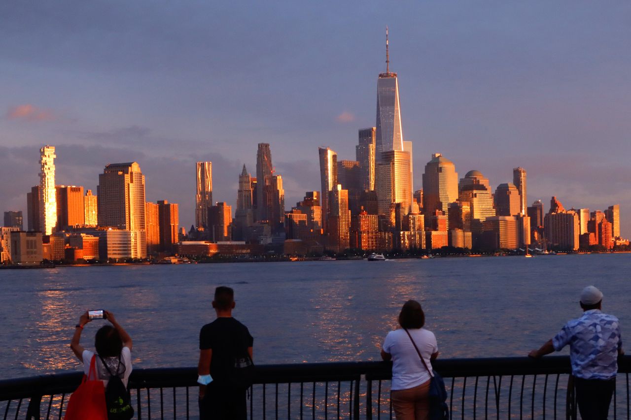 The skyline of lower Manhattan and One World Trade Center in New York City on Sept. 9, 2021.Credit: Gary Hershorn/Getty