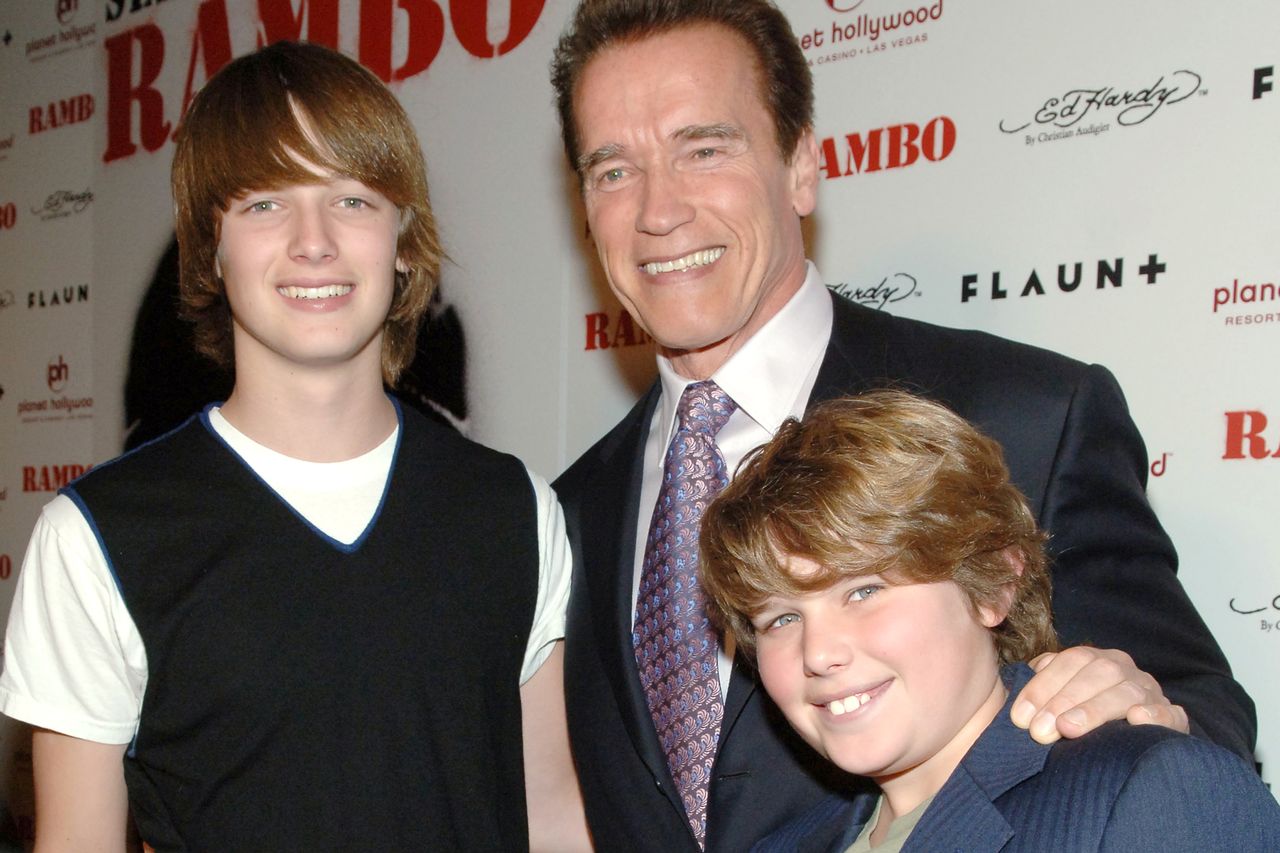Patrick Schwarzenegger, California Governor Arnold Schwarzenegger and Christopher Schwarzenegger arrive at the World Premiere of Patrick Schwarzenegger, Arnold Schwarzenegger and Christopher SchwarzeneggerCredit: Denise Truscello/WireImage