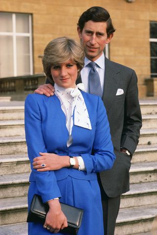 Lady Diana Spencer (later the Princess of Wales) and Prince Charles pose for engagement photos at Buckingham Palace in London on Feb. 24, 1981Credit: Tim Graham Photo Library via Getty