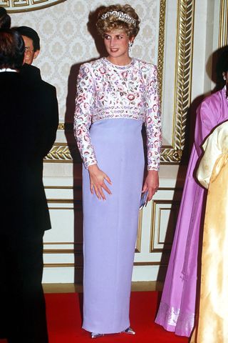 Princess Diana attends a banquet thrown by President Roh at the Blue House in Seoul, South Korea, on Nov. 3, 1992Credit: Jayne Fincher/Getty