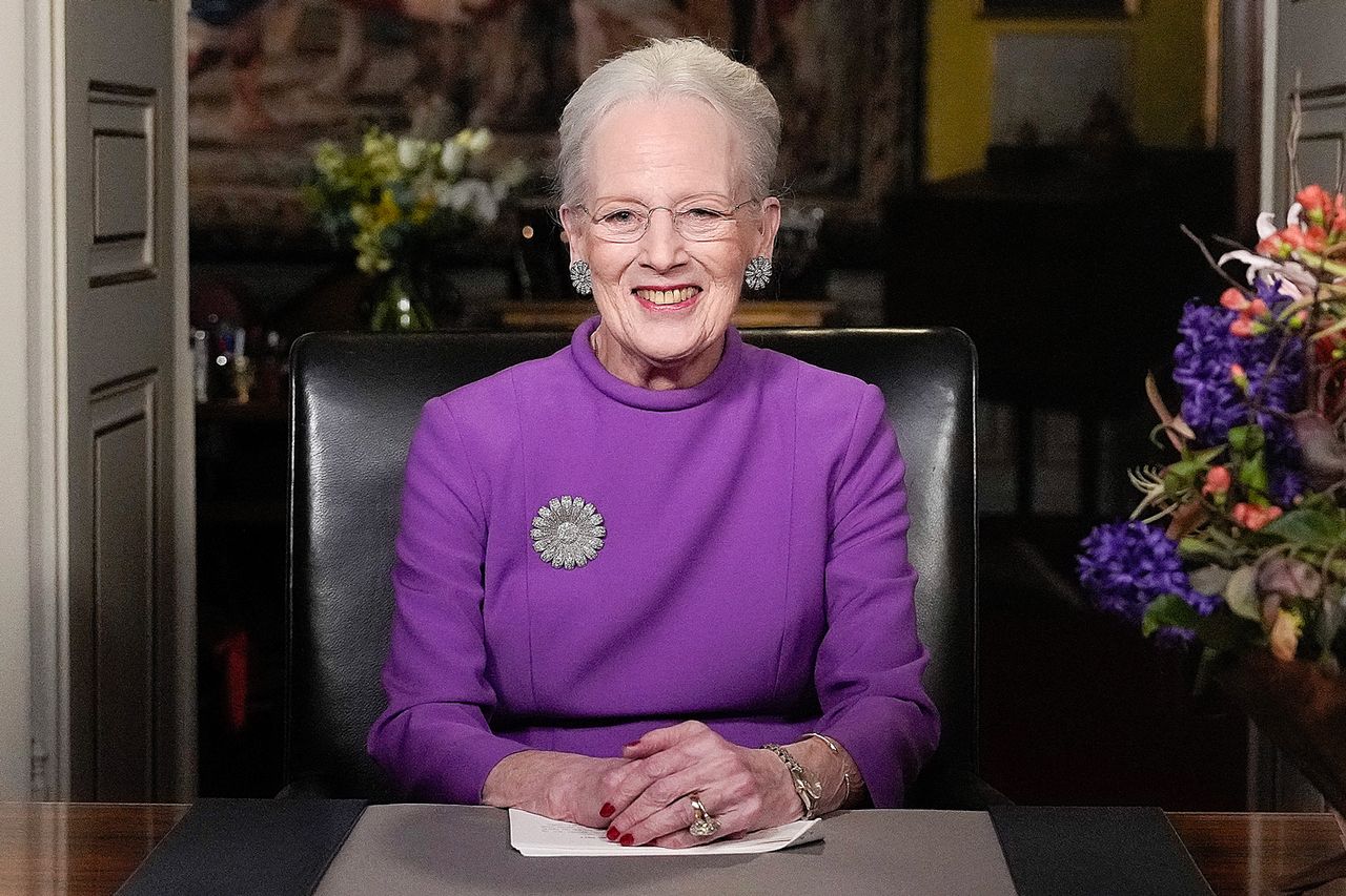 Queen Margrethe II of Denmark gives a New Year's speech from Christian IX's Palace, Amalienborg Castle, in Copenhagen, Denmark, on December 31, 2023 Queen Margrethe of Denmark gives a New Year’s speech announcing her upcoming abdication from Amalienborg Castle in Copenhagen, Denmark, on Dec. 31, 2023,Credit: Keld Navntoft / Ritzau Scanpix / AFP via Getty
