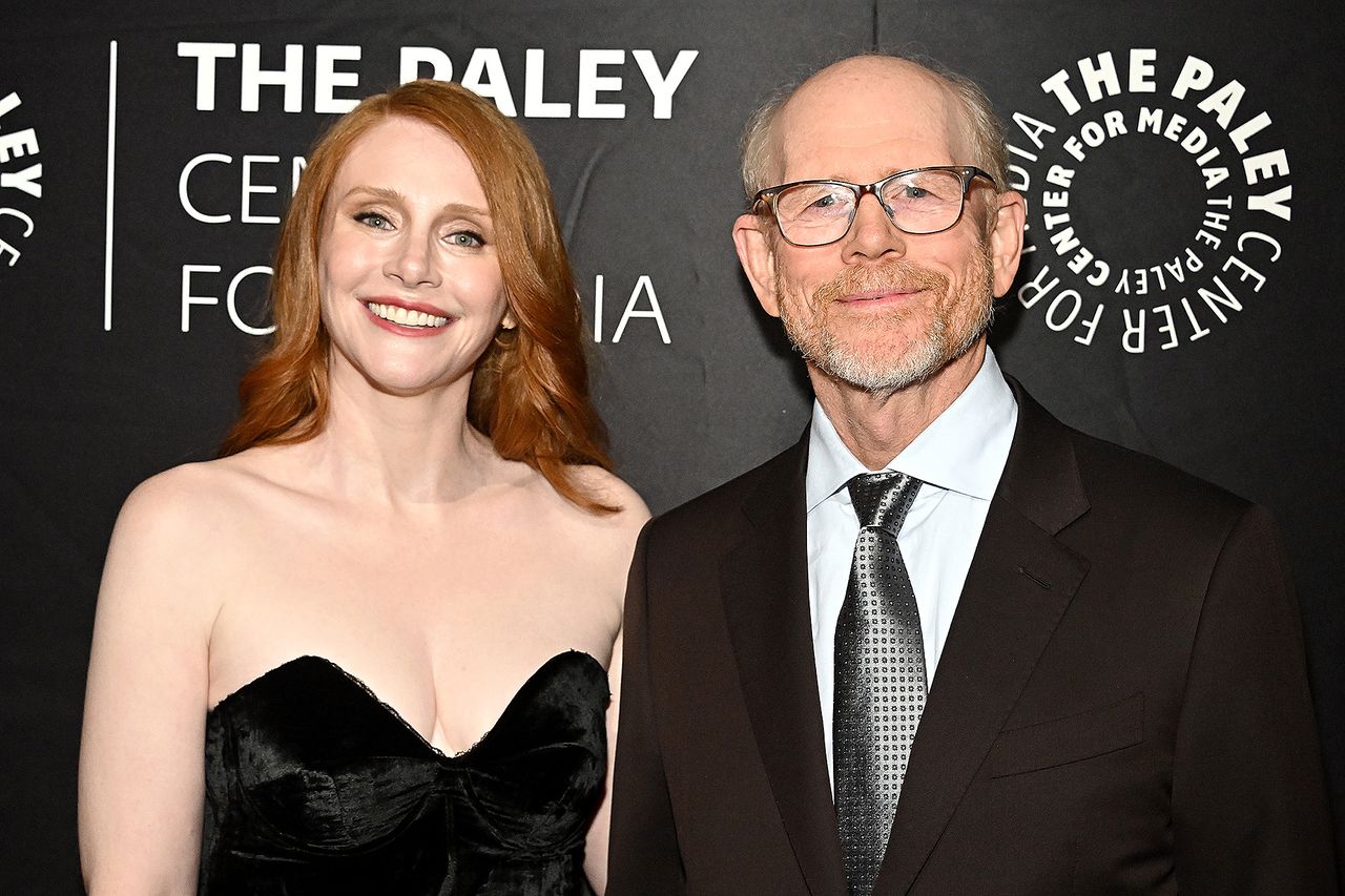 NEW YORK, NEW YORK - JUNE 13: Bryce Dallas Howard and Ron Howard attend 2024 Paley Honors at Cipriani 42nd Street on June 13, 2024 in New York City. Bryce Dallas Howard and Ron Howard attend 2024 Paley Honors in New York City on June 13, 2024Credit: Steven Ferdman/Getty