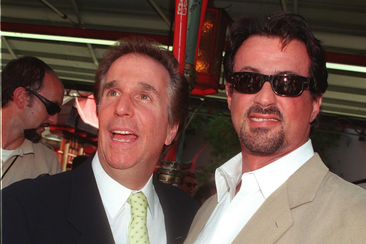 Sylvester Stallone; Henry Winkler Henry Winkler and Sylvester Stallone attend a Hand and Footprints Ceremony on Sept. 30, 1999Credit: David Keeler/Getty