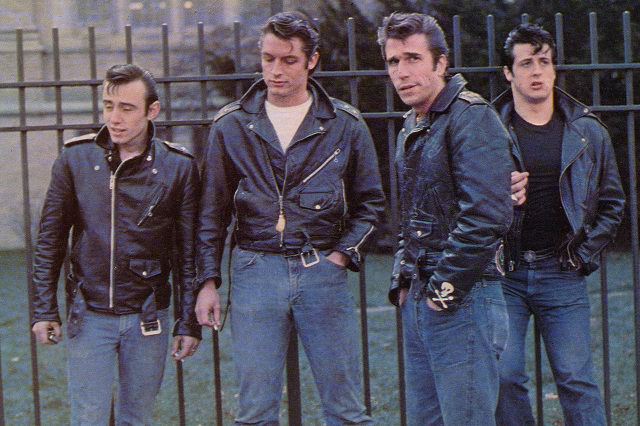 Sylvester Stallone; Henry Winkler Paul Mace, Perry King, Henry Winkler and Sylvester Stallone in ‘The Lord’s Of Flatbush’Credit: Columbia Pictures/Getty