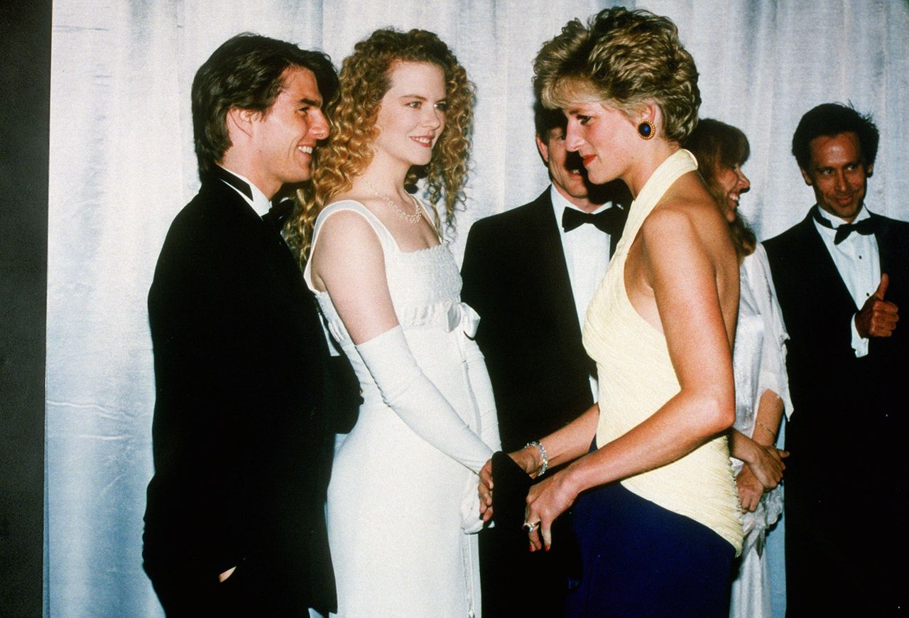 GREAT BRITAIN - JULY 30: Diana, Princess of Wales meets actors Tom Cruise and Nicole Kidman at the premiere of Tom Cruise and Nicole Kidman meet Princess Diana at the London premiere of ‘Far and Away’ on July 30, 1992Credit: Tim Graham Photo Library/getty