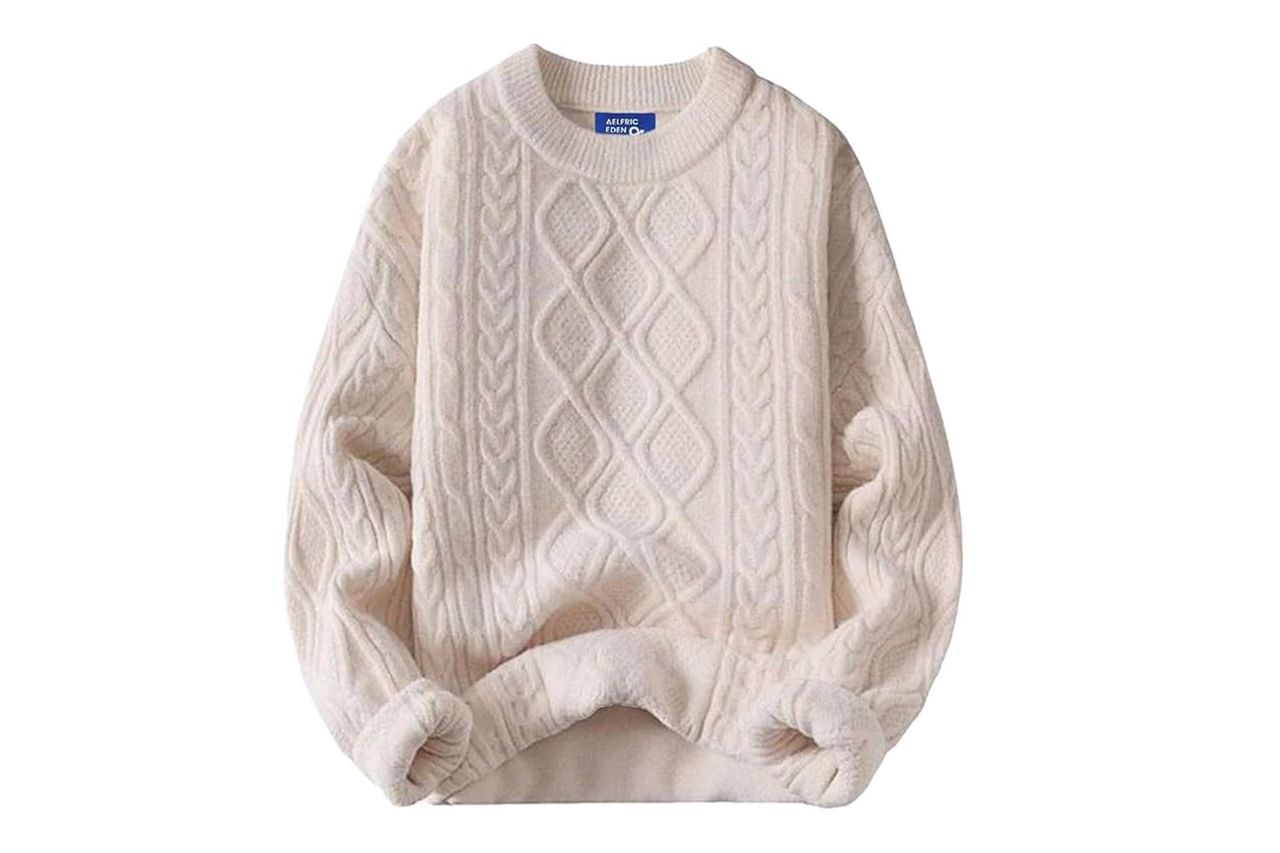 Aelfric Eden Oversized Sweater 90s Vintage Cable Knit Long Sleeve Credit: Amazon