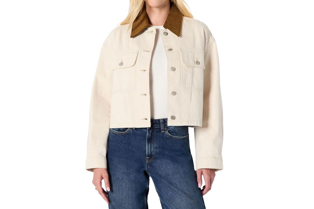 Amazon Essentials Women's Oversized-Fit Cropped Heavyweight Denim Jacket Credit: Amazon
