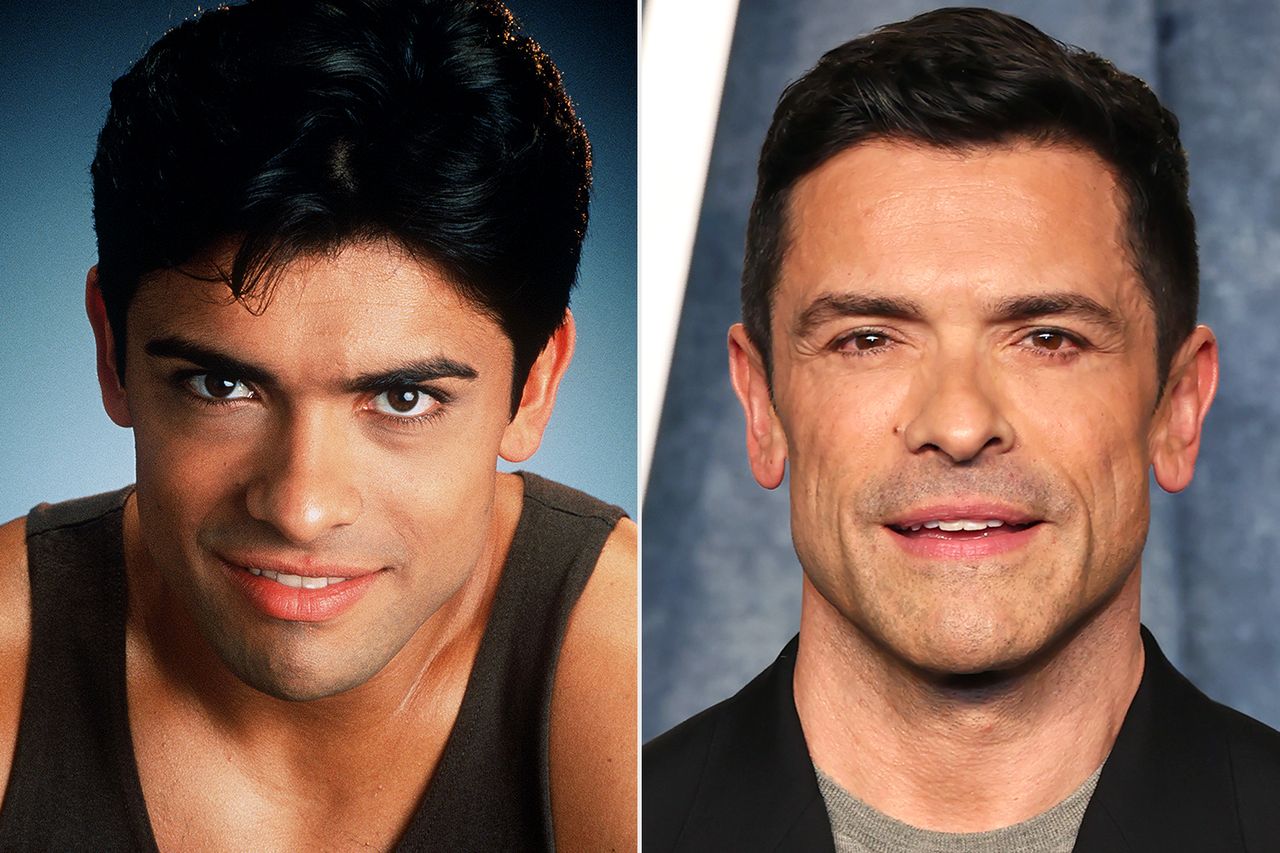 All My Children, WATN, Where are they now, Mark Consuelos From left: Mark Consuelos as Mateo Santos Jr. on ‘All My Children’ in 1995; Mark Consuelos attends the ‘Vanity Fair’ Oscar afterparty at the Wallis Annenberg Center for the Performing Arts in Beverly Hills, Calif., on March 12, 2023Credit: ABC Photo Archives/Disney General Entertainment Content via Getty; Amy Sussman/Getty