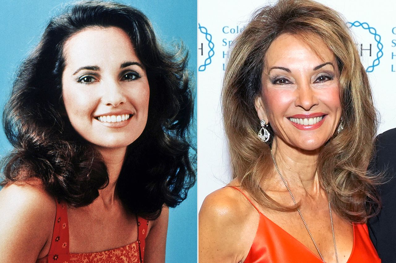 All My Children, WATN, Where are they now, Susan Lucci From left: Susan Lucci as Erica Kane on ‘All My Children,’ circa 1970s; Susan Lucci attends the Double Helix Medals Dinner at the American Museum of Natural History in New York City on Nov. 9, 2022Credit: ABC/Courtesy Everett; Sean Zanni/Patrick McMullan via Getty