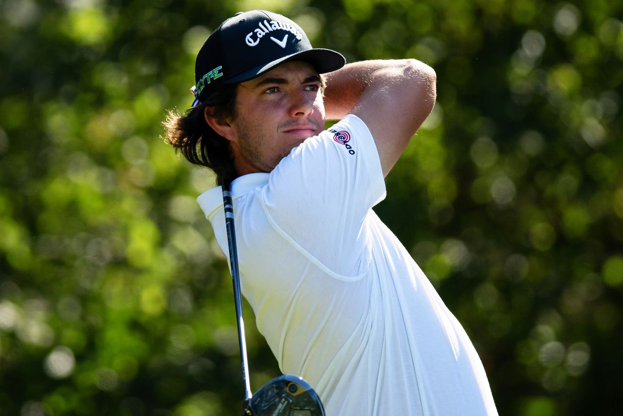 Brendan Valdes hits his tee shot on the 16th hole during the second round of the Compliance Solutions Championship at The Patriot Golf Club on October 3, 2025 in Owasso, Oklahoma Brendan ValdesCredit: Justin Edmonds/Getty