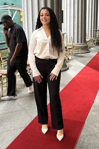 The designer Nadaline Matos at the Verdavainne show.Credit: Sophie Mannes for the Tom Coughlin Jay Fund