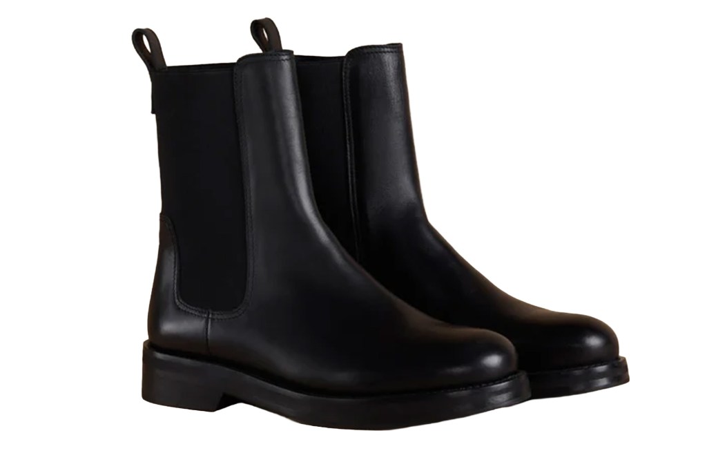 Pair of black leather Chelsea boots.
