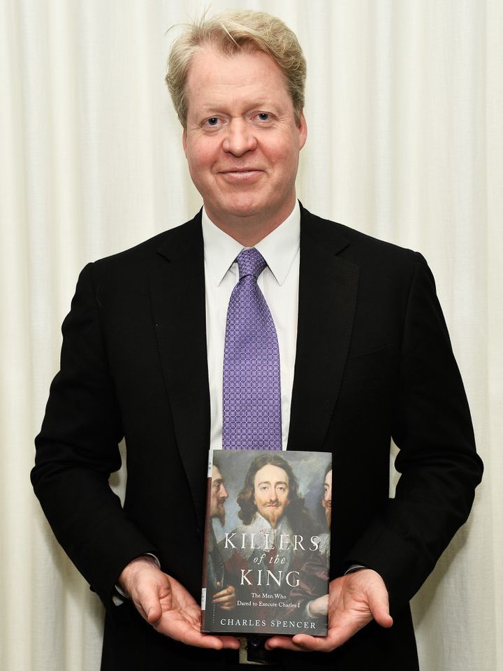 Lord Charles Spencer poses with a copy of his book “Killers of the King: The Men Who Dared to Execute Charles I” at the British American Business Council Los Angeles Distinguished Speaker Series special book signing event on March 3, 2015, in Santa Monica, Calif.Credit: Amanda Edwards/WireImage