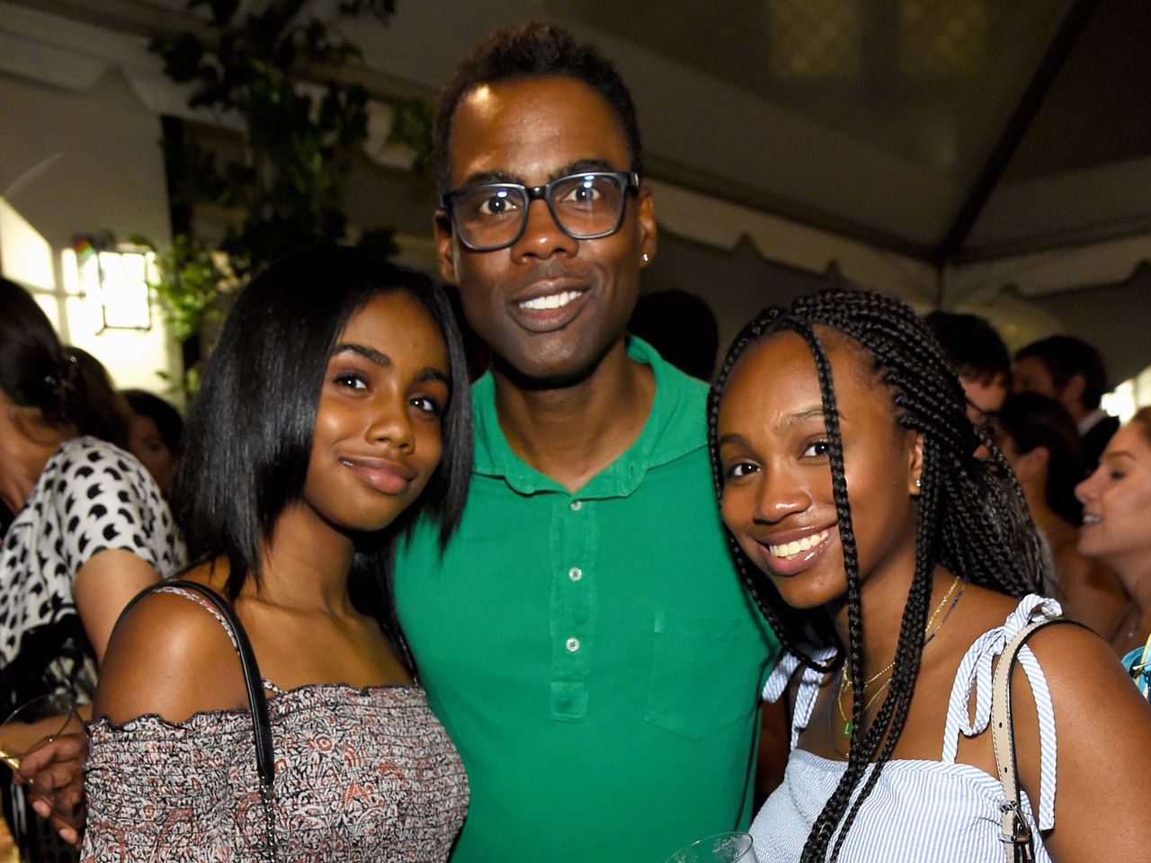Chris Rock (center) with daughters Zahra and Lola in 2017Credit: Kevin Mazur/Getty