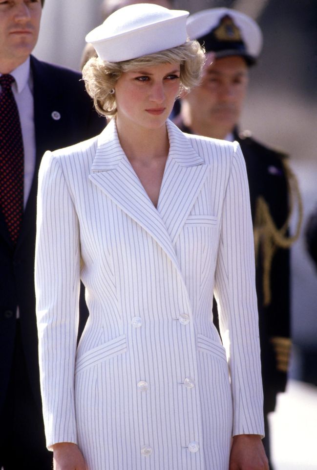 Princess Diana arrives at a naval base in La Spezia, Italy, on April 20, 1985Credit: David Levenson/Getty Images