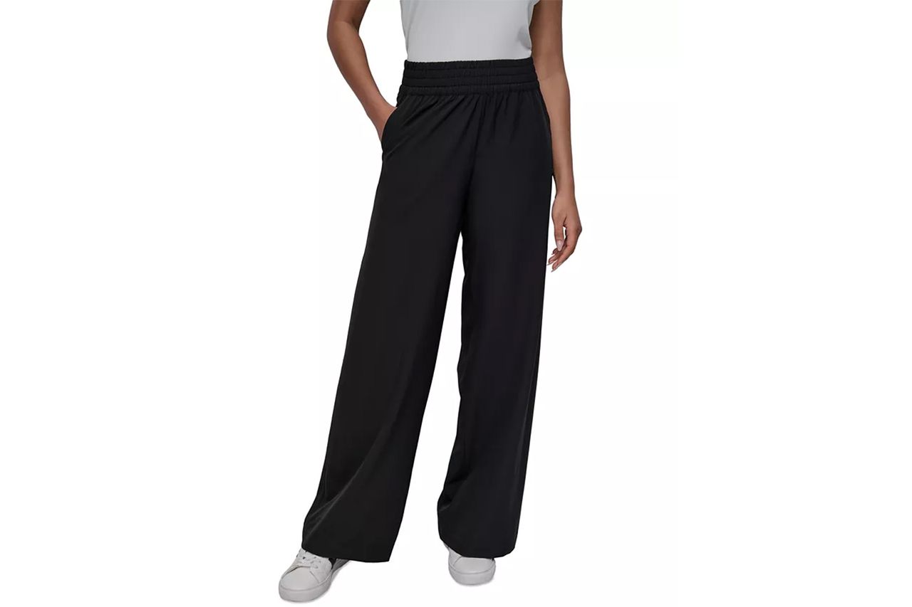 dkny sport Hudson Stretch Wide-Leg Pull-On Pants Credit: Macy's