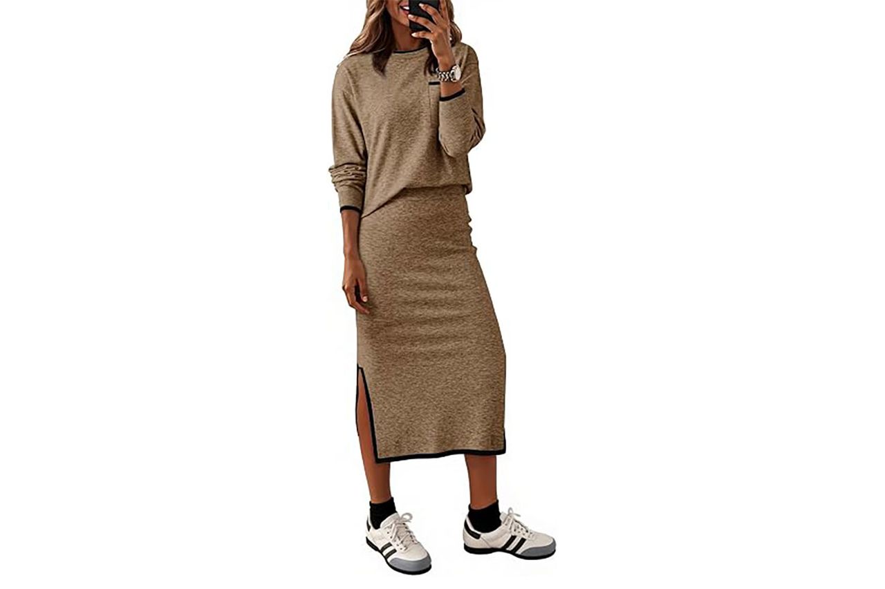 Dokotoo 2 Piece Sets for Women Sweater Dress Knit Credit: Amazon