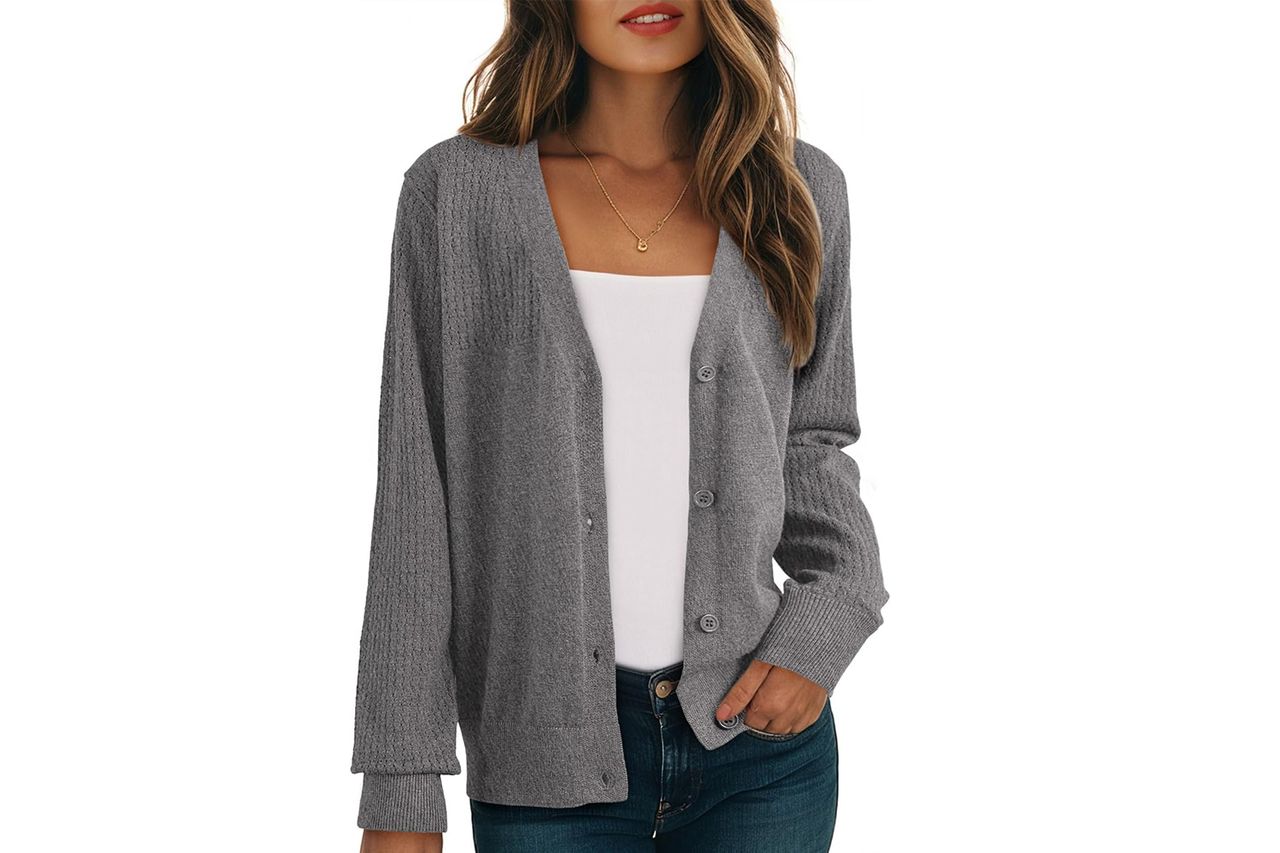 Dokotoo Cardigan Wool Blend Casual Knit Credit: Amazon
